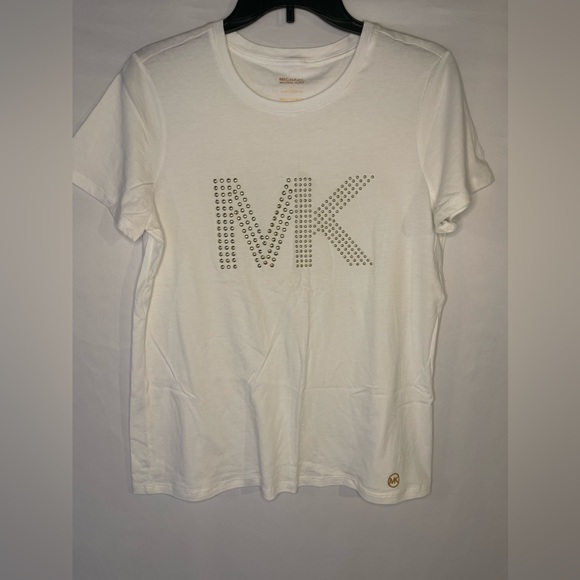 Michael Kors Tee Shirt with Raised Gold Embellishments, Size M - Picture 1 of 3